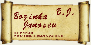 Božinka Janošev vizit kartica
